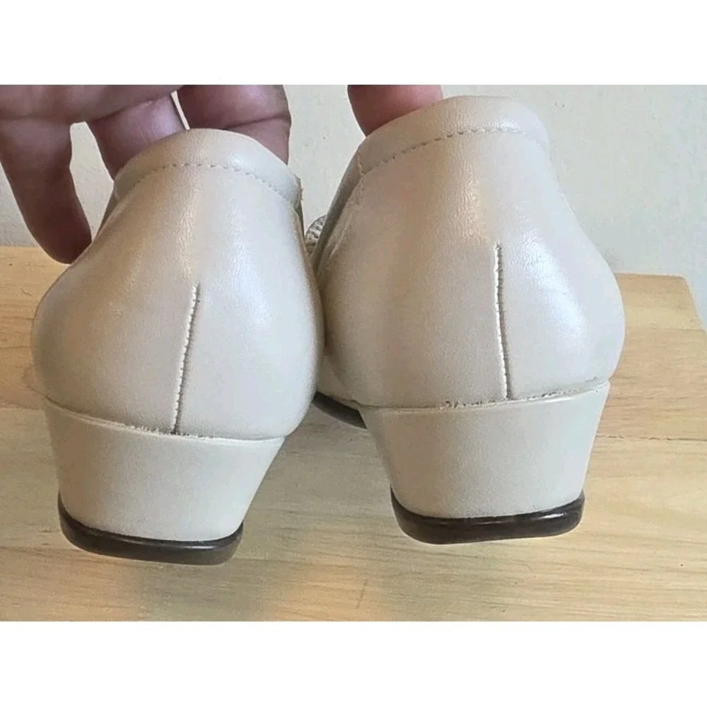 SAS Womens Tripad Comfort Bone White Leather Wedge Loafers Shoes Size 11‎ W L8